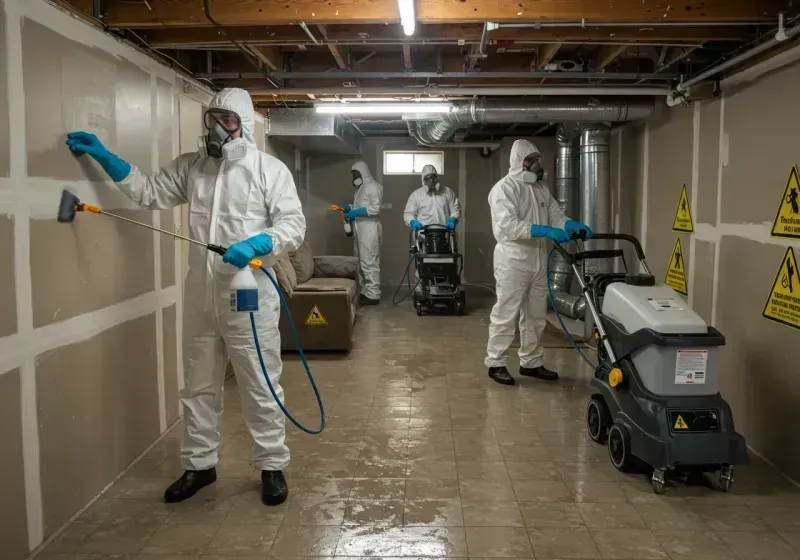 Basement Moisture Removal and Structural Drying process in Nicholson, MS